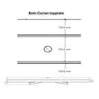 Linn Bad Corian Benkeplate for toppservant