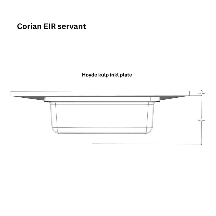 Linn Bad Eir Corian Underlimt Servant ferdig montert
