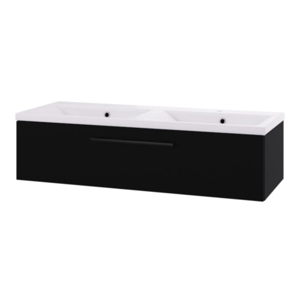 Linn Bad Ingrid D45 Servantskap med 1 skuff Svart / 120cm venstre Linn Bad Servantskap LB-110712V1S
