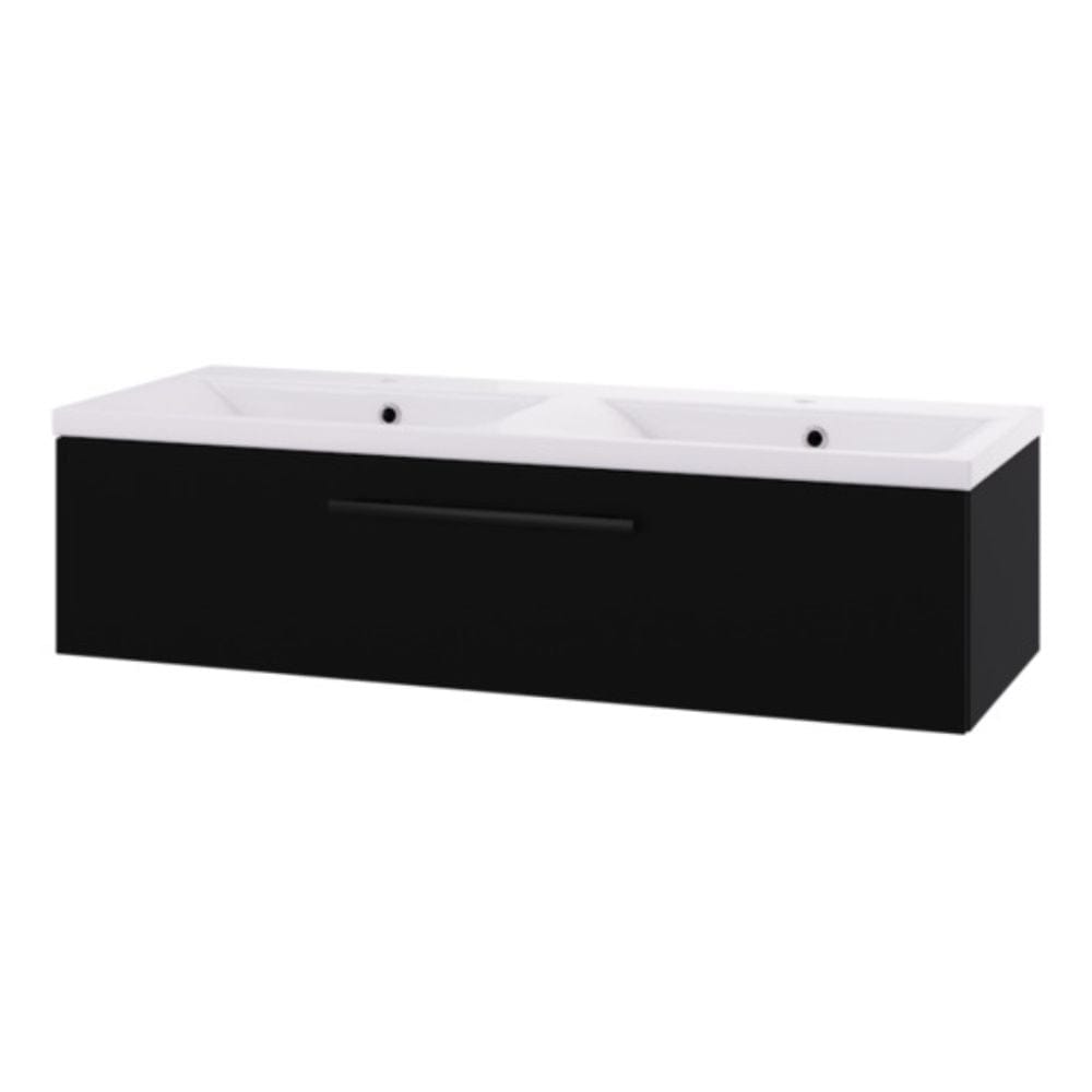 Linn Bad Ingrid D45 Servantskap med 1 skuff Svart / 160cm dobbel Linn Bad Servantskap LB-110716D2S