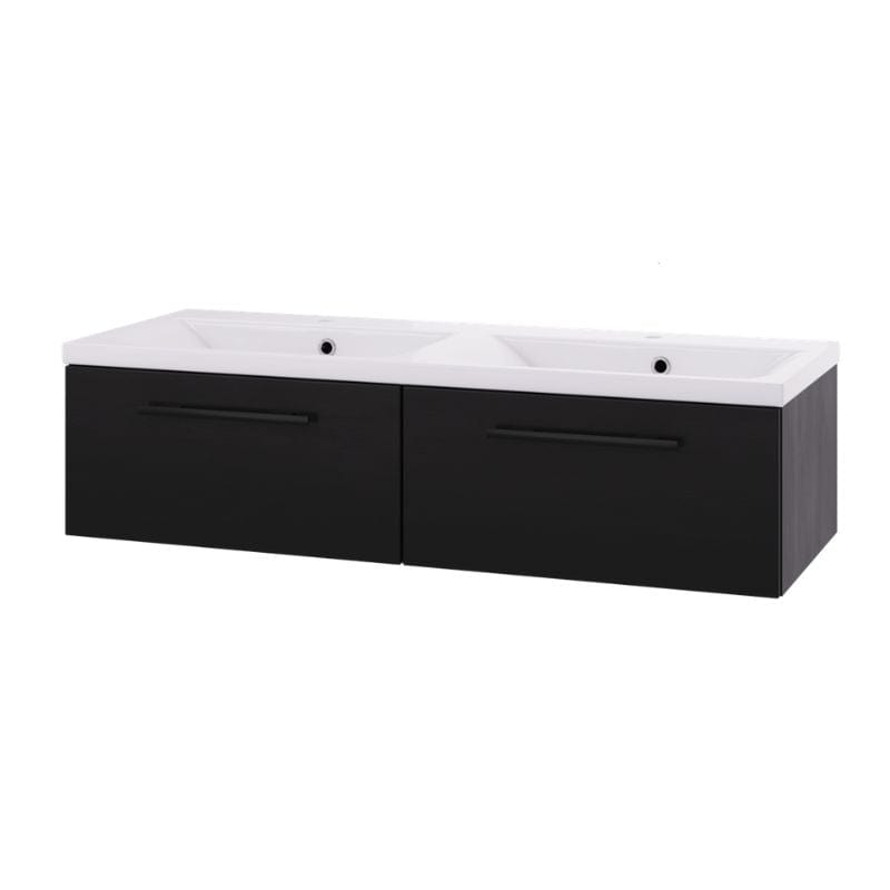 Linn Bad Ingrid D45 Servantskap med 1 skuff Svart eik / 120cm dobbel 2 skuff Linn Bad Servantskap LB-110612D2S
