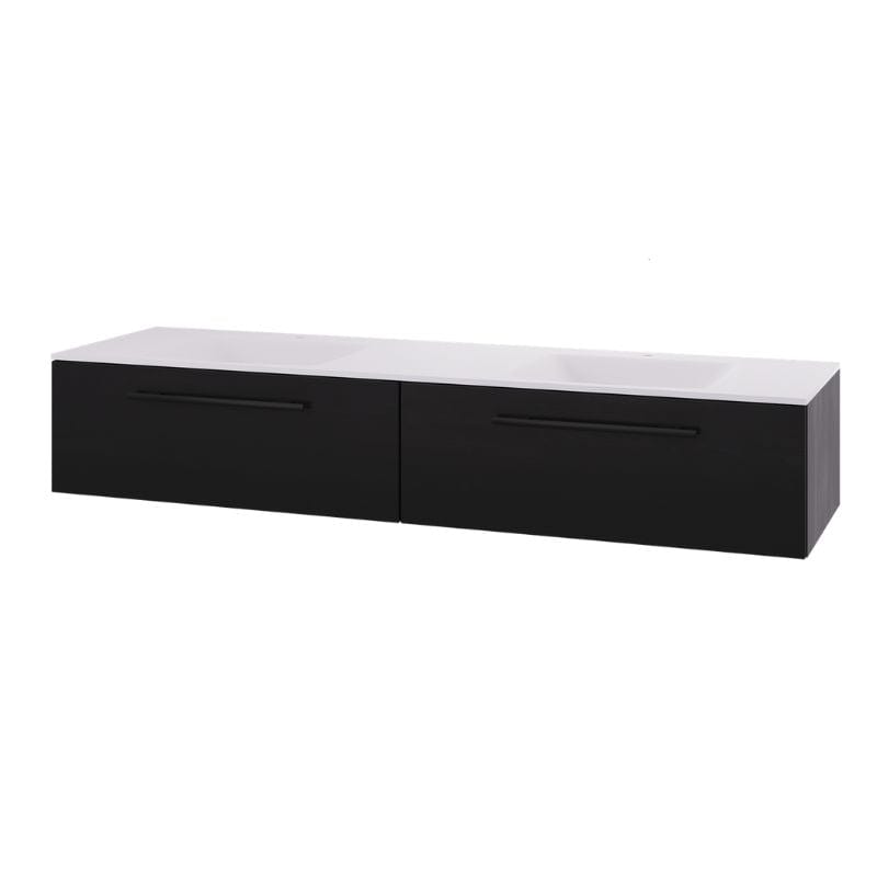 Linn Bad Ingrid D45 Servantskap med 1 skuff Svart eik / 160cm dobbel Linn Bad Servantskap LB-110616D2S