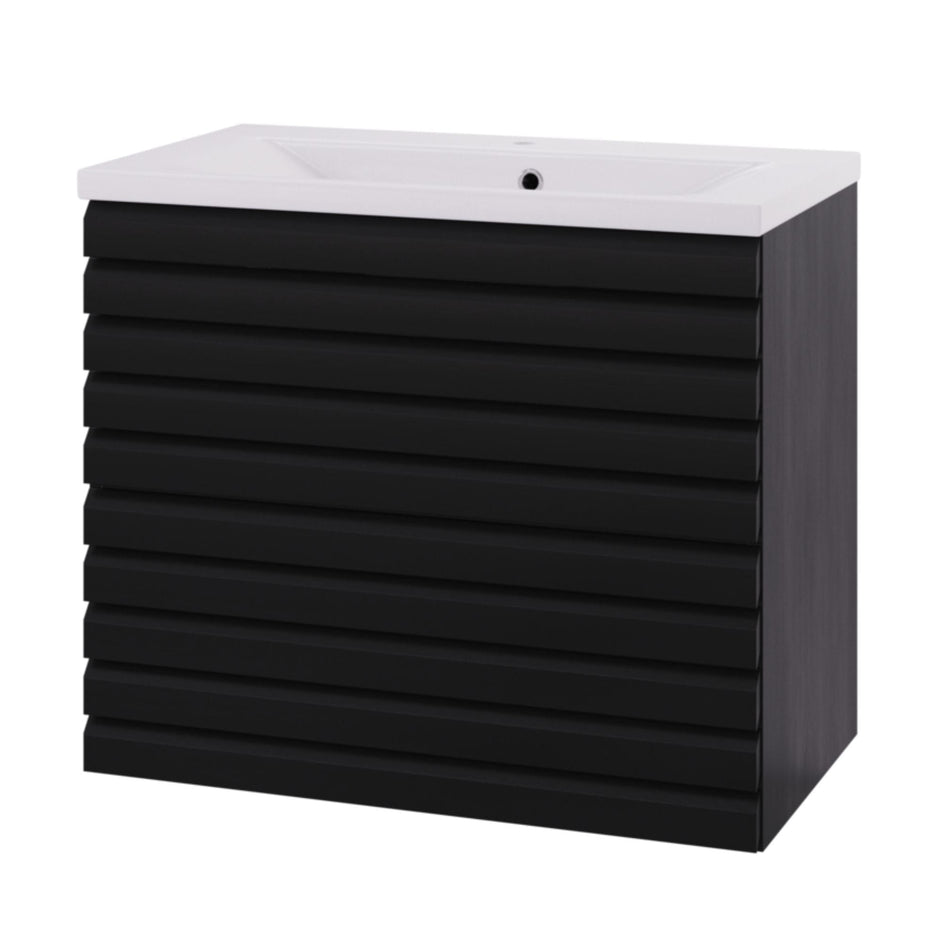Linn Bad Selma Eikestav 2 Skuffer Heltre D45cm Servantskap Svart eik / 80cm / Senter Linn Bad Servantskap LB-160628ST