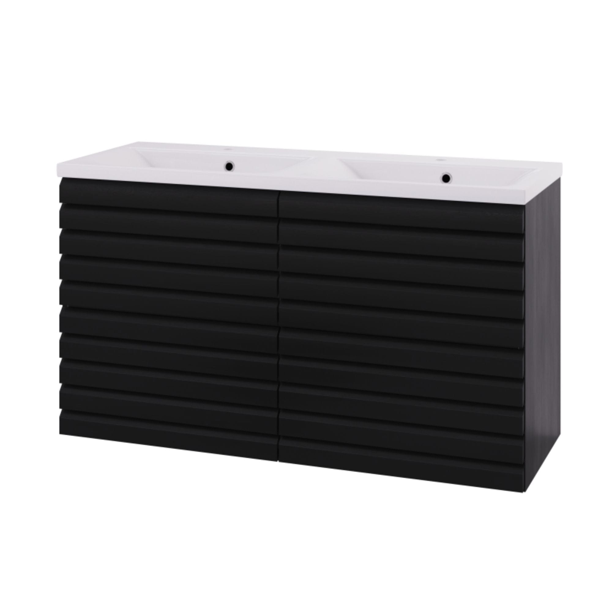 Linn Bad Selma Eikestav Servantskap 2 Skuffer D45cm Svart eik / 120cm / Dobbel Linn Bad Servantskap LB-160622STD
