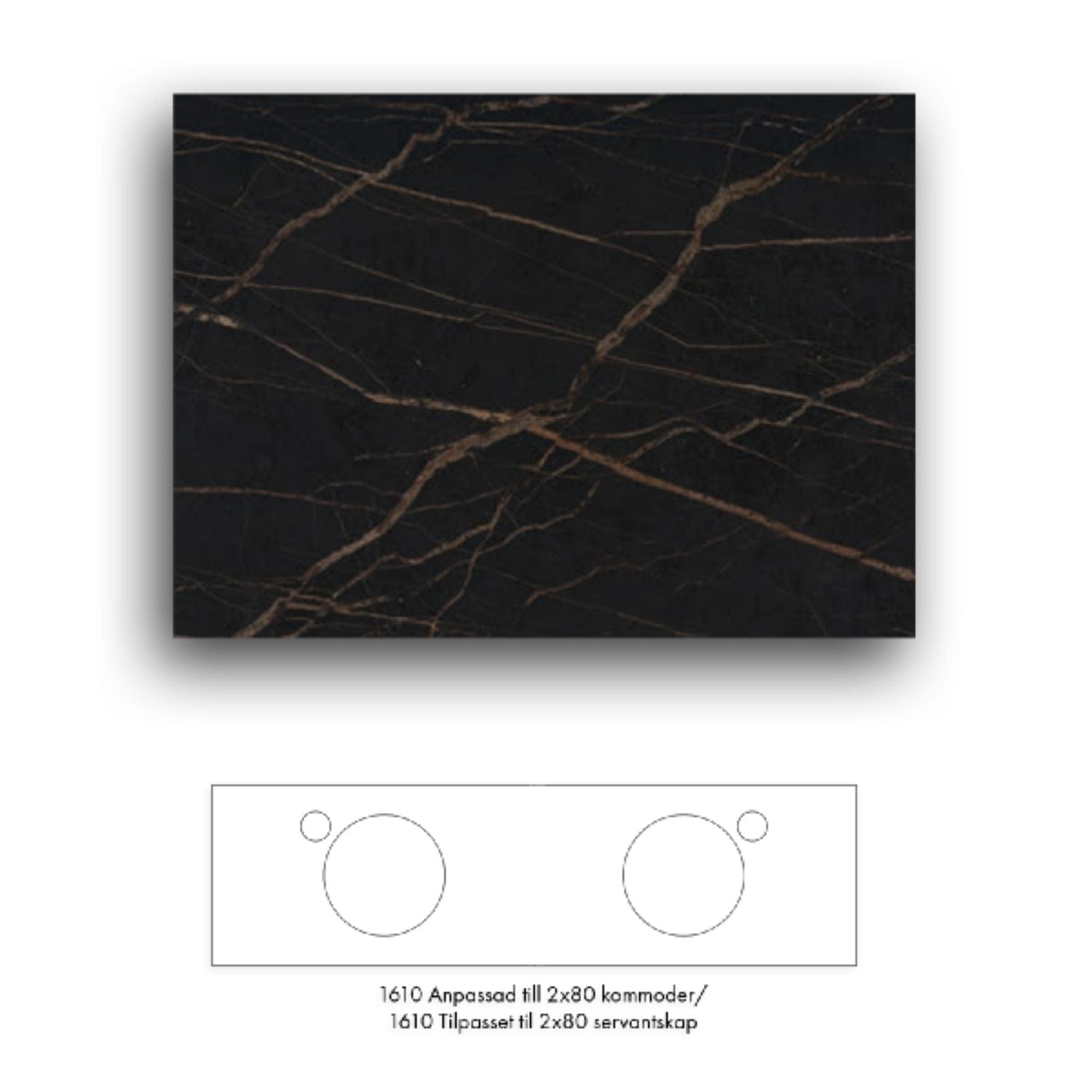 Macro Design Crown+ Dekton Benkeplate 161-201cm Laurent / 161cm Macro Design Benkeplate bad GRO-FB160LAUDH