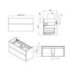 Macro Design CROWN Shape Servantskap 2 skuff med LIGHT servant