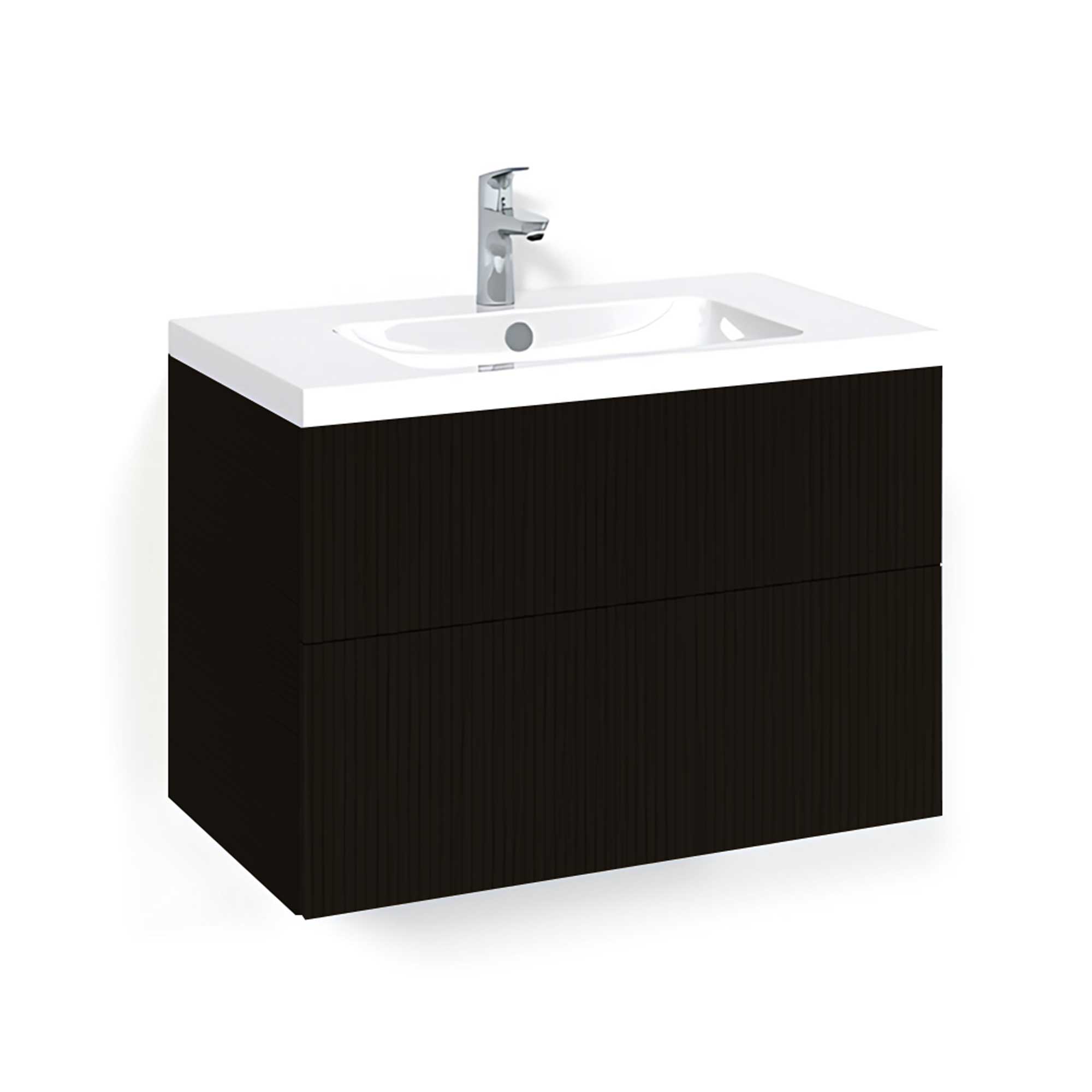 Macro Design CROWN Line Servantskap 2 skuff - med LIGHT servant Svart eik / 80cm / Light 45 Macro Design Servantskap BUN-FSK60SLPOL45