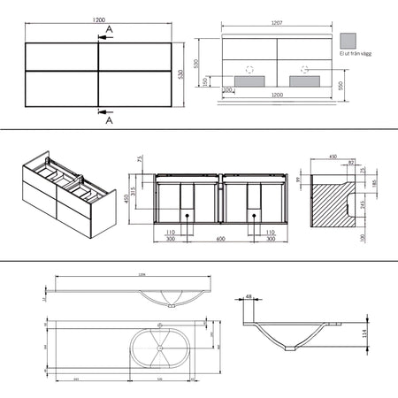 Macro Design CROWN Line Servantskap Høyre
