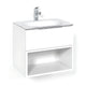 Macro Design CROWN Open box Servantskap 2-skuff - med Glasservant Hvit / 60cm / Glass Edge hvit Macro Design Møbelpakke bad BUN-FSK60VOVG