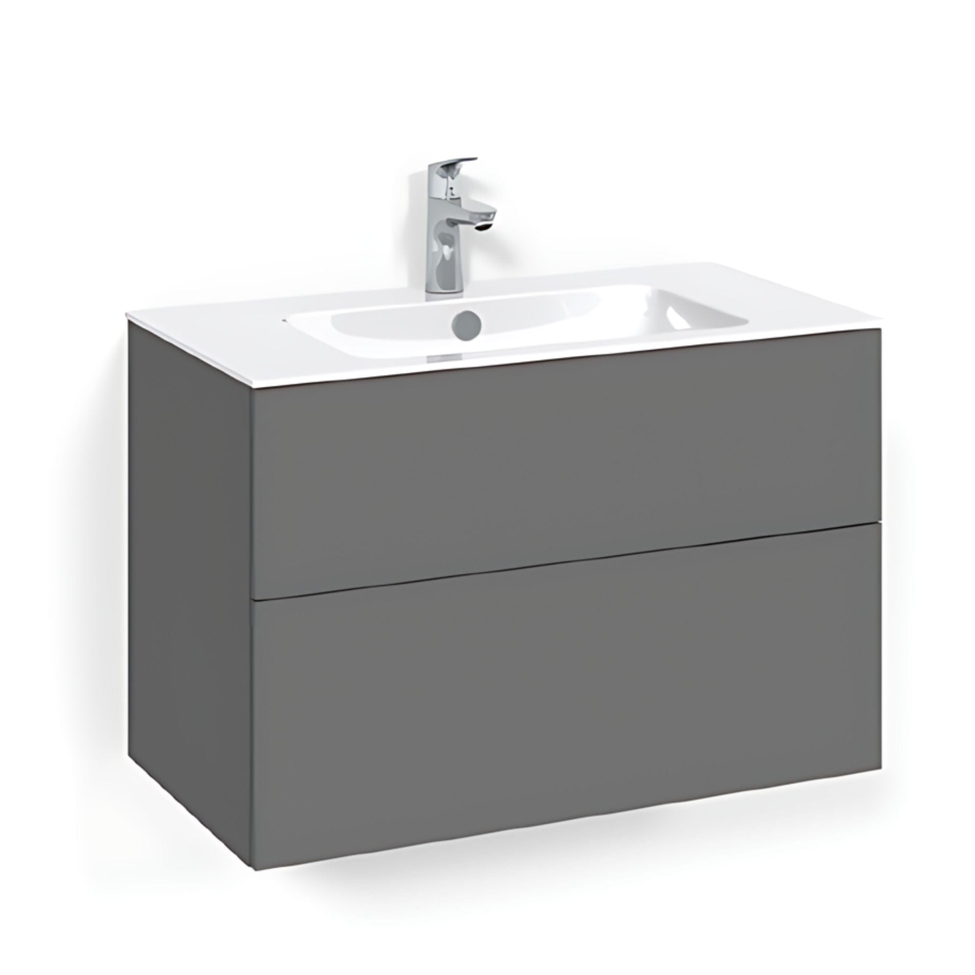 Macro Design CROWN Plain Servantskap 2 skuff - med LIGHT servant Antrasitt / 80cm / Light 8 Macro Design Servantskap BUN-FSK80APL8