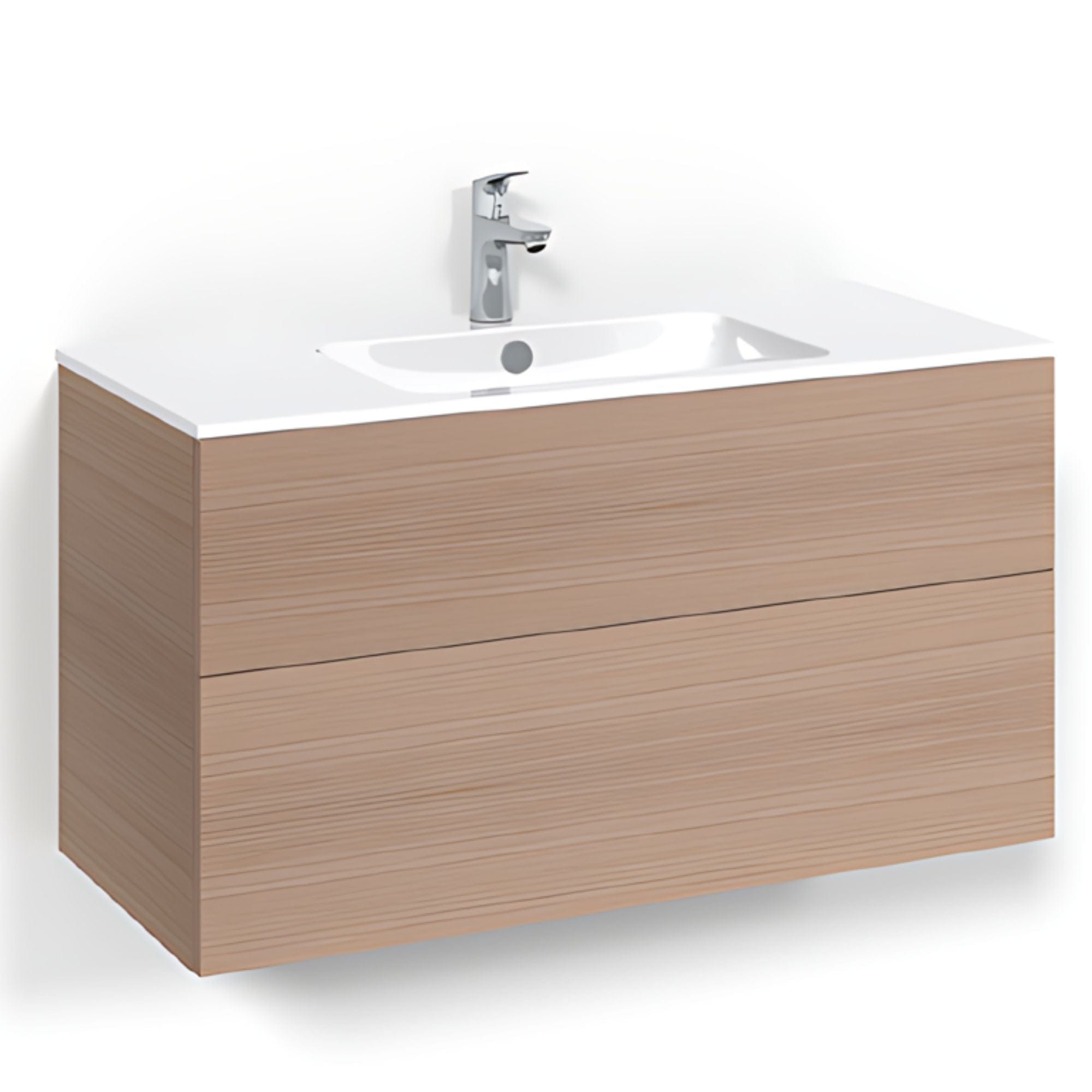 Macro Design CROWN Plain Servantskap 2 skuff - med LIGHT servant Eik / 100cm / Light 14 Macro Design Servantskap BUN-FSK100EPL14