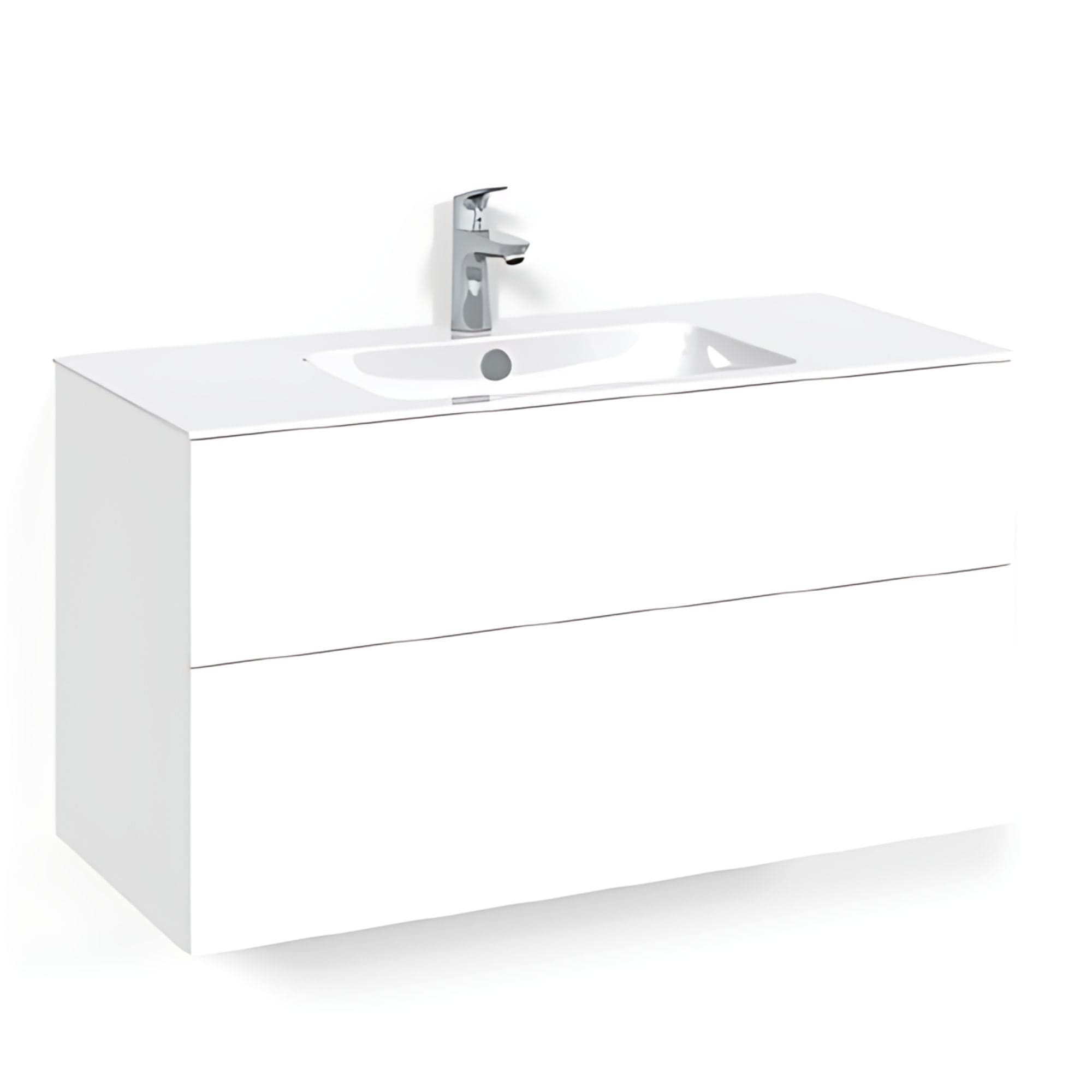 Macro Design CROWN Plain Servantskap 2 skuff - med LIGHT servant Hvit / 100cm / Light 8 Macro Design Servantskap BUN-FSK100VPL8