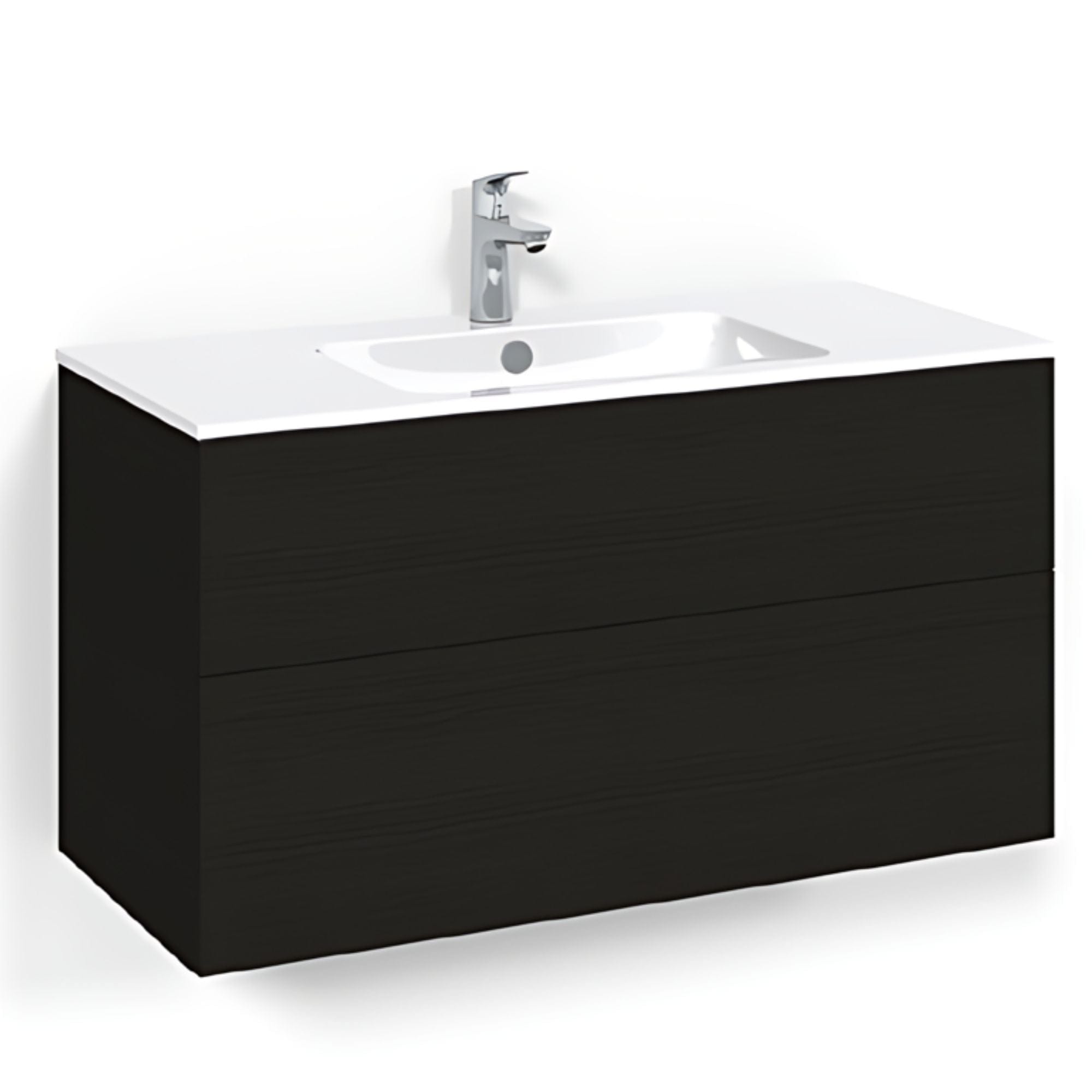 Macro Design CROWN Plain Servantskap 2 skuff - med LIGHT servant Svart eik / 100cm / Light 14 Macro Design Servantskap BUN-FSK100SPL14