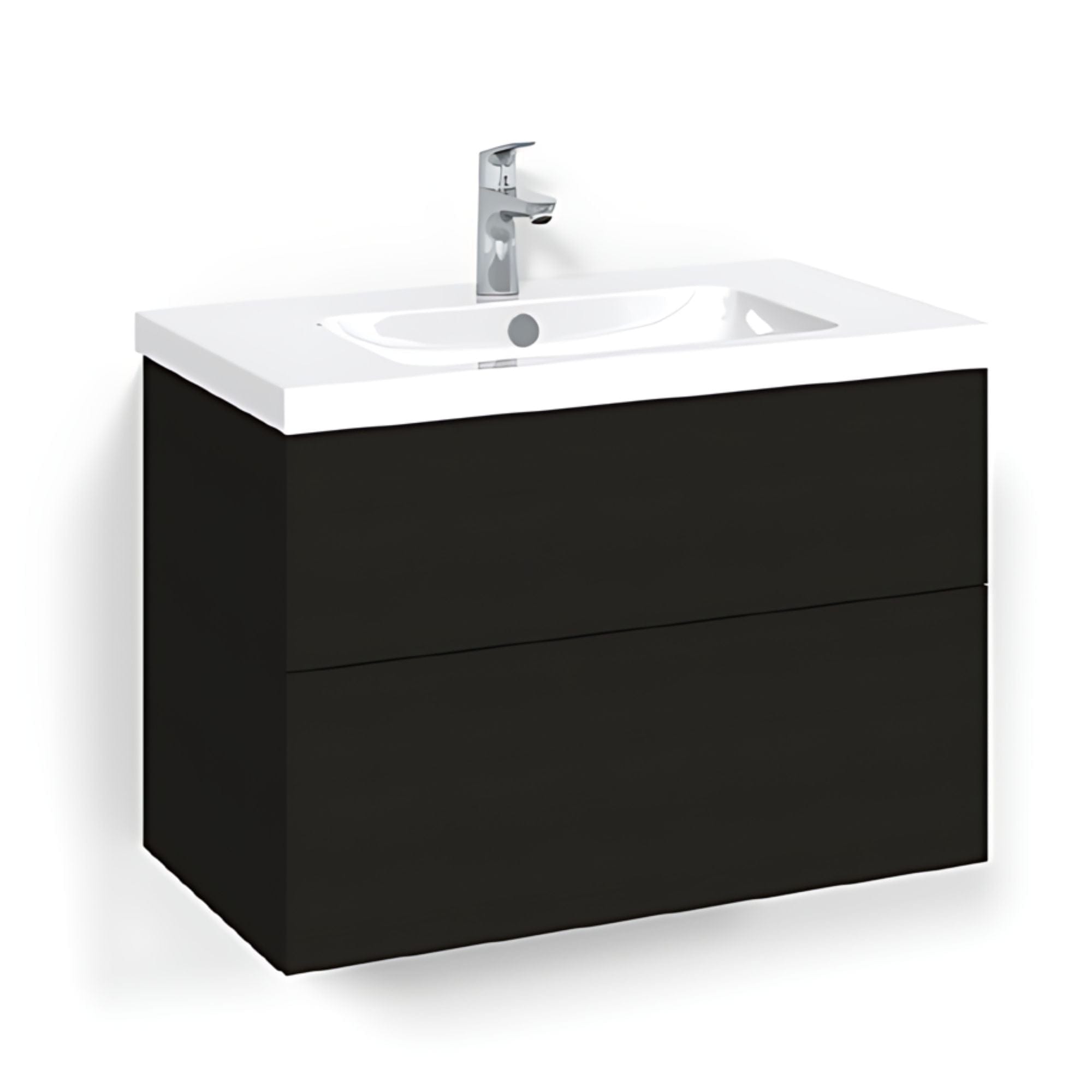 Macro Design CROWN Plain Servantskap 2 skuff - med LIGHT servant Svart eik / 80cm / Light 45 Macro Design Servantskap BUN-FSK80SPL45