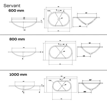 Macro Design CROWN Shape Servantskap 2-skuff med Glasservant