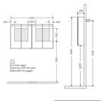 Macro Design CROWN Speilskap Innfelt belysning med 4 dører