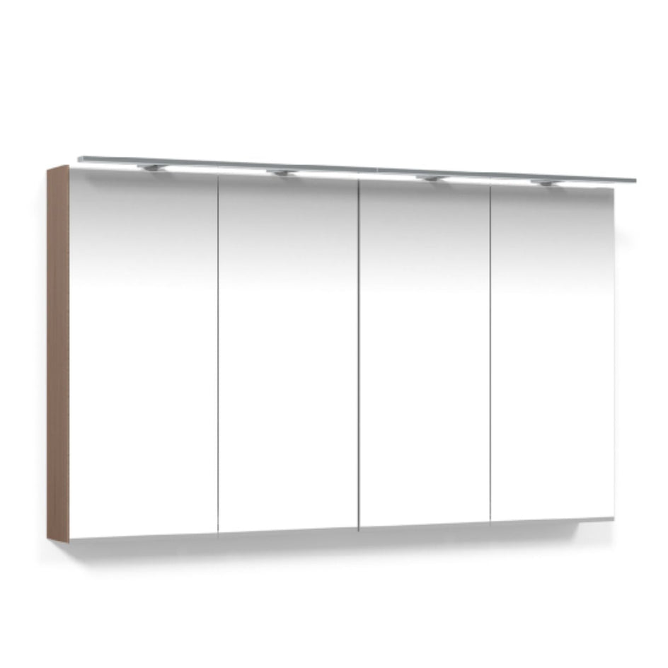 Macro Design CROWN Speilskap Rampe-belysning med 4 dør Eik / 120cm Macro Design Speilskap GRO-FCS120EBRL
