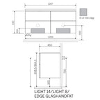 Macro Design CROWN Stripe Servantskap skuff med LIGHT 14 servant 120cm dobbel