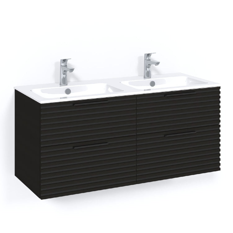 Macro Design CROWN Stripe Servantskap skuff med LIGHT 14 servant 120cm dobbel