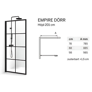 Macro Design Empire Dusjdør med Hvit profil