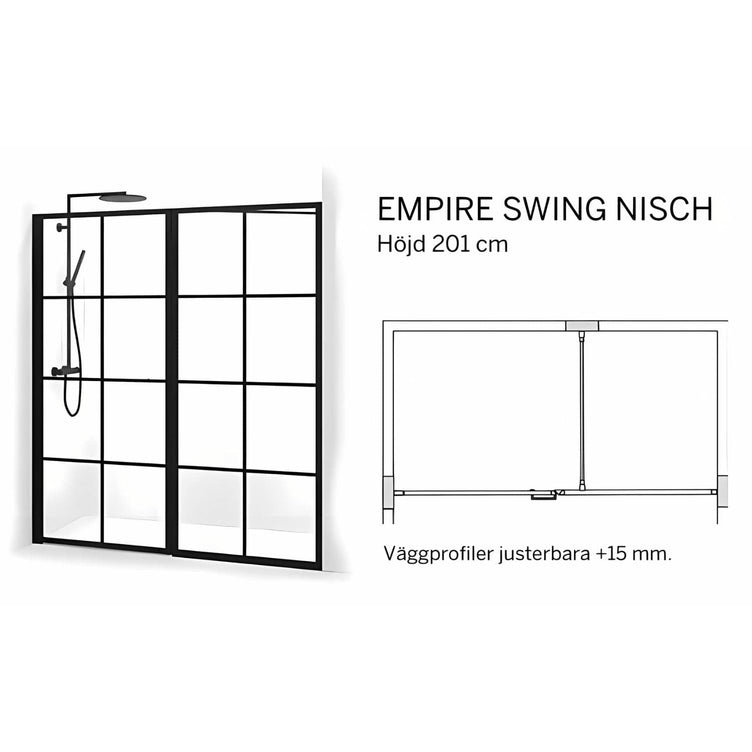 Macro Design Empire Nisjedusj Swing med Svart matt profil