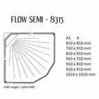 Macro Design FLOW Semi Dusjkabinett Innfelt Blandebatteri Ice