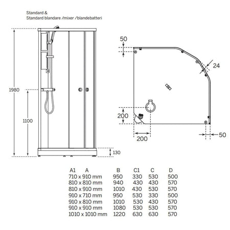 Macro Design FLOW Semi Dusjkabinett