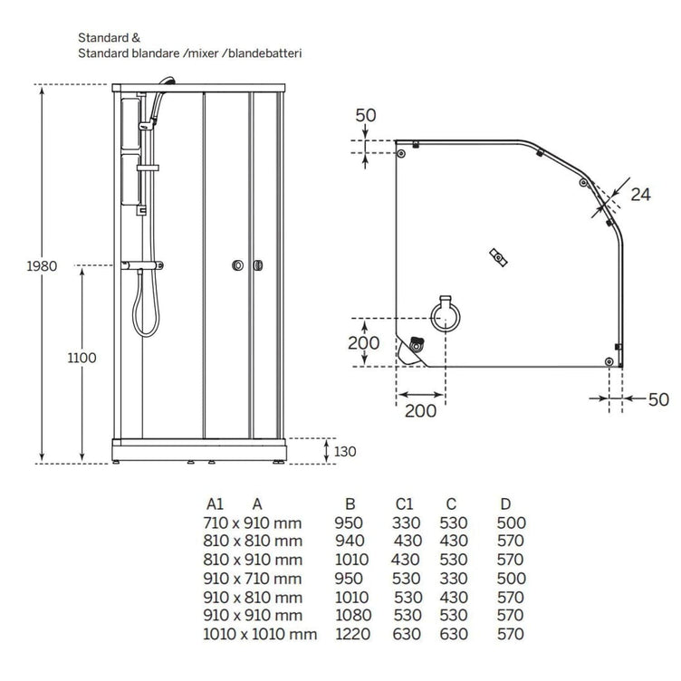 Macro Design FLOW Semi Dusjkabinett