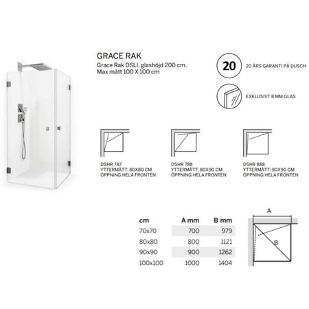 Macro Design Grace Dusjhjørne Rett