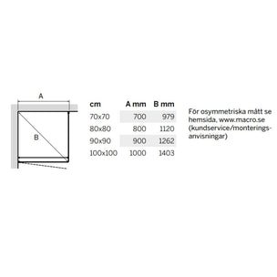 Macro Design Grace Swing Dusjhørne Kombi (dør+vegg)