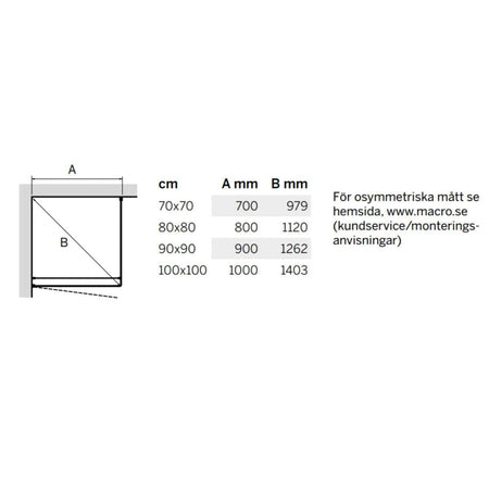 Macro Design Grace Swing Dusjhørne Kombi (dør+vegg)