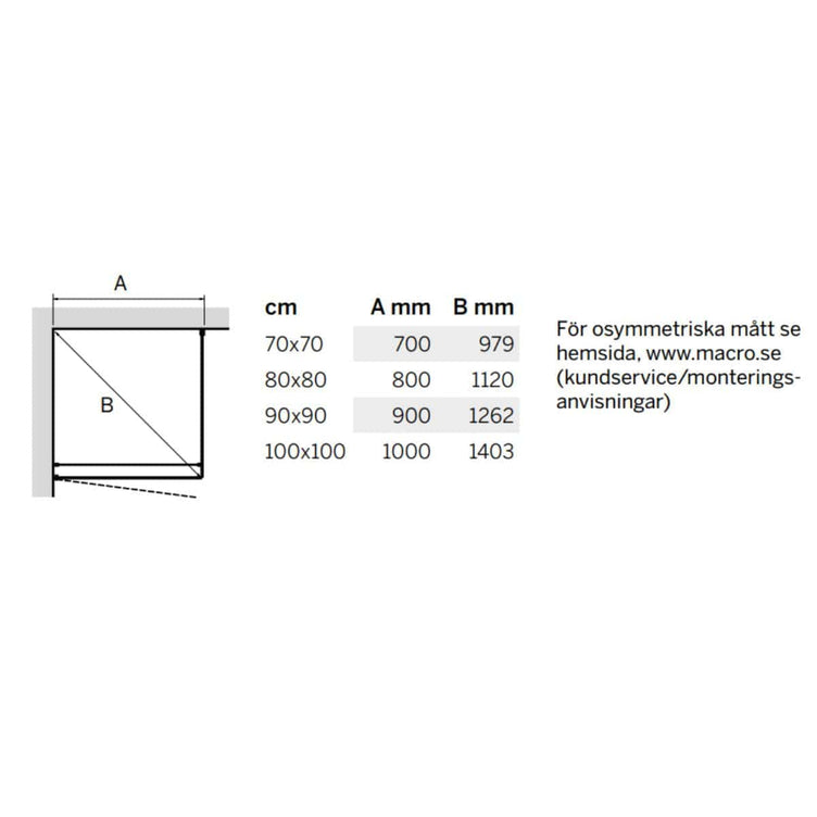 Macro Design Grace Swing Dusjhørne Kombi (dør+vegg)