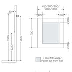 Macro Design firkantet speil (ramme)