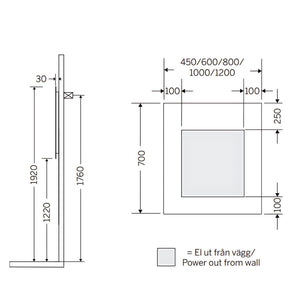 Macro Design AMBILIGHT firkantet speil (ramme)