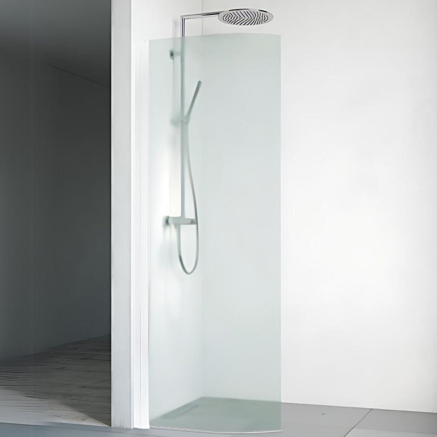 Macro Design SPIRIT Dusjdør Rund Hvit matt / 80cm / Ice glass Macro Design Dusjdør BUN-DVSCV80IC