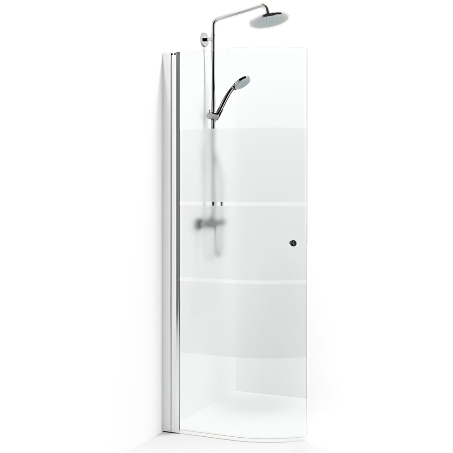 Macro Design SPIRIT Dusjdør Rund - med knott Krom / 53cm / Screen glass Macro Design Dusjdør BUN-DFSCG53KSC