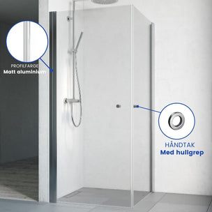 Macro Design SPIRIT Dusjhjørne Rett med hullgrep