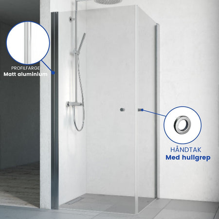 Macro Design SPIRIT Dusjhjørne Rett med hullgrep