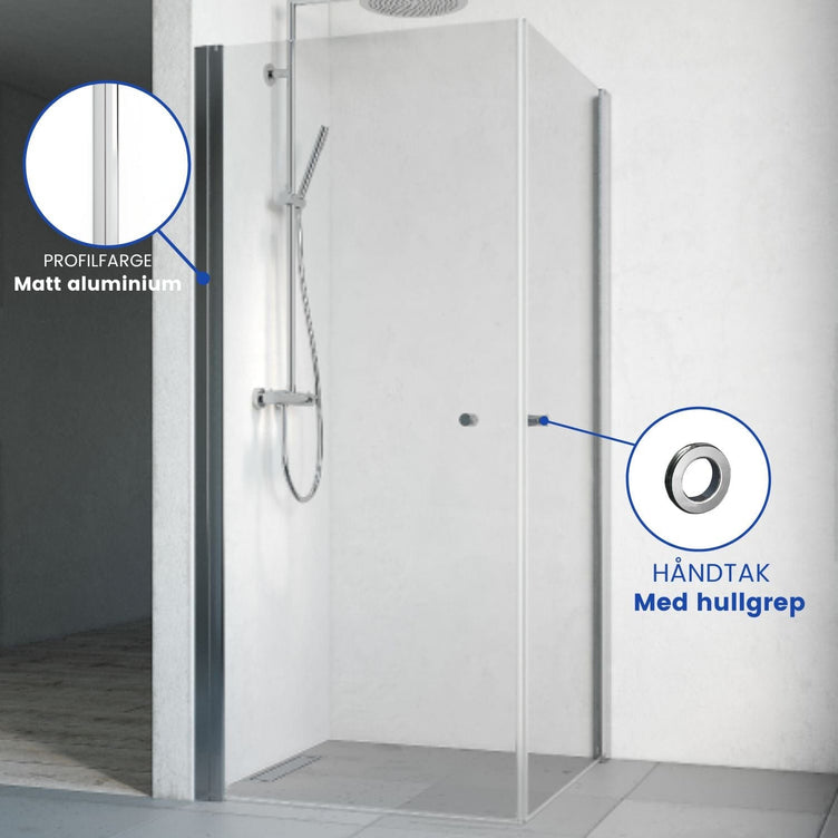 Macro Design SPIRIT Dusjhjørne Rett med hullgrep