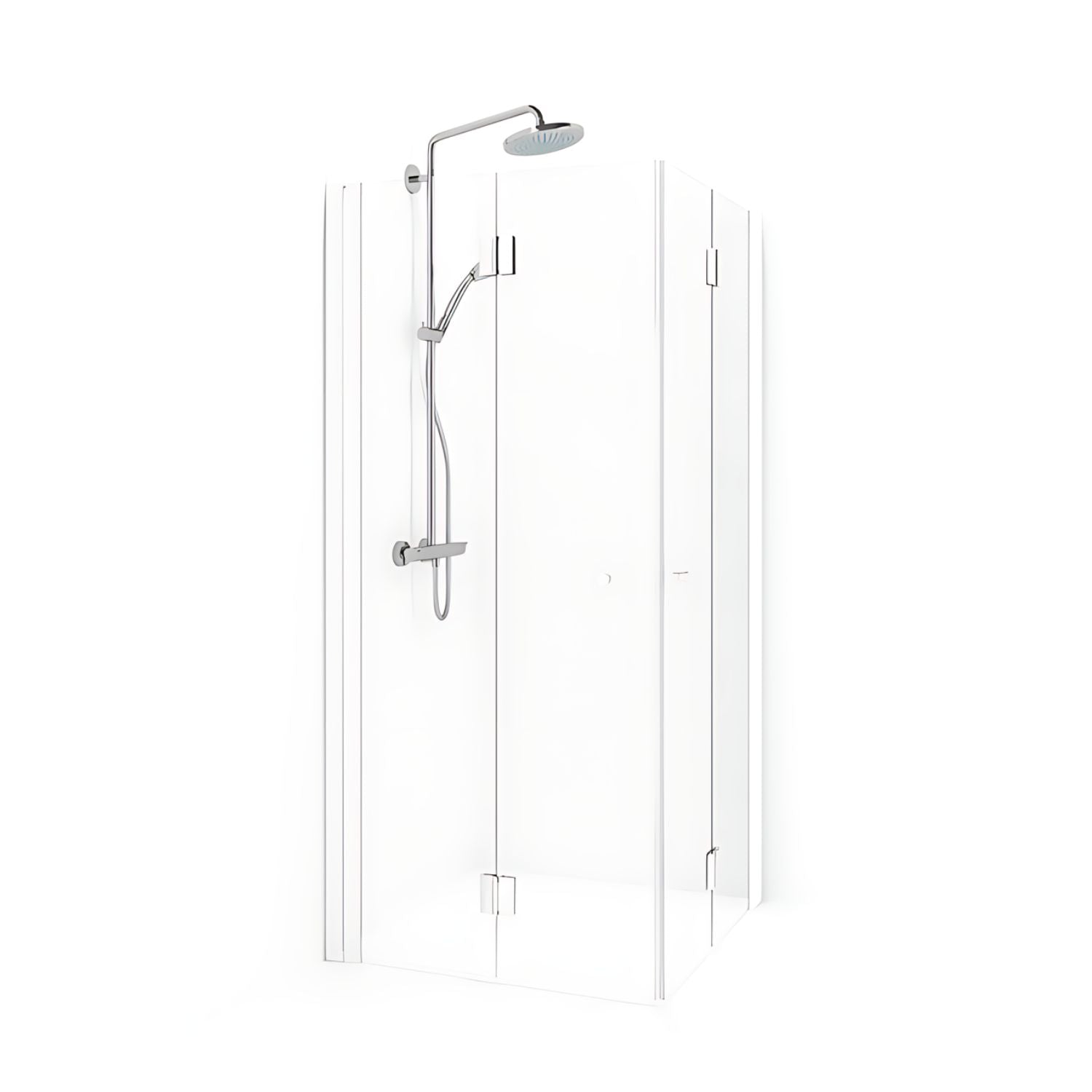 Macro Design SPIRIT Dusjhjørne Vik Rett - med knott Hvit matt / 70x70cm / Klart glass Macro Design Dusjhjørne BUN-DSVKI707VKL
