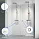 Macro Design SPIRIT Nisjedusj Swing Ice - med hullgrep Krom / 70x67cm / Ice glass Macro Design Dusjnisje BUN-DSSV767GGIC