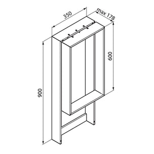 Novellini Frame Hylle for dusjvegg med håndklestang