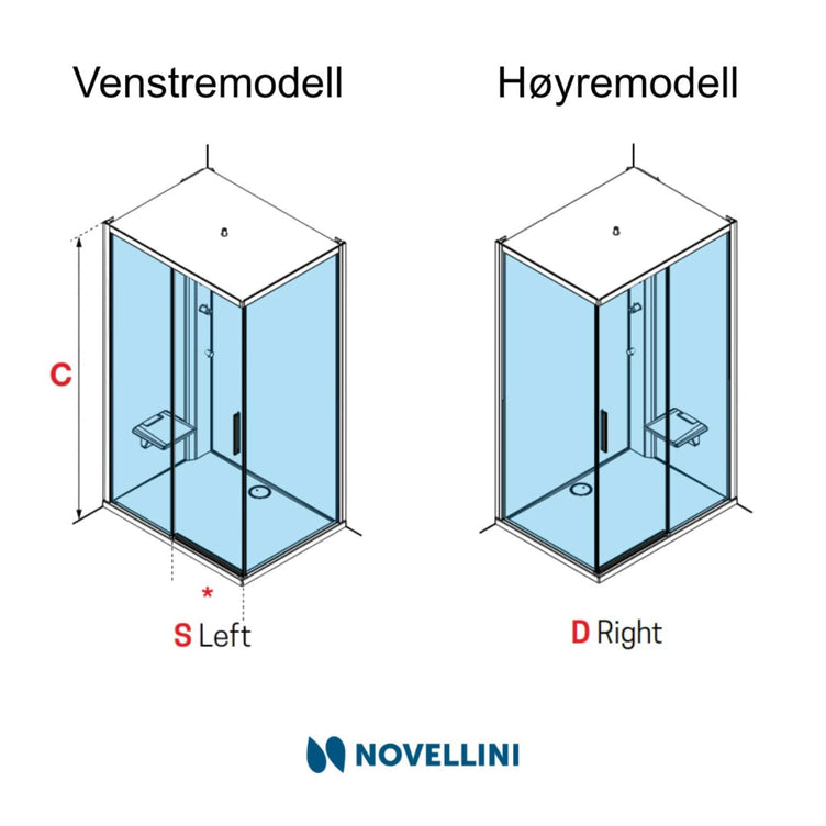 Novellini Glax 1 2.0 2P+F Standard Dusjkabinett