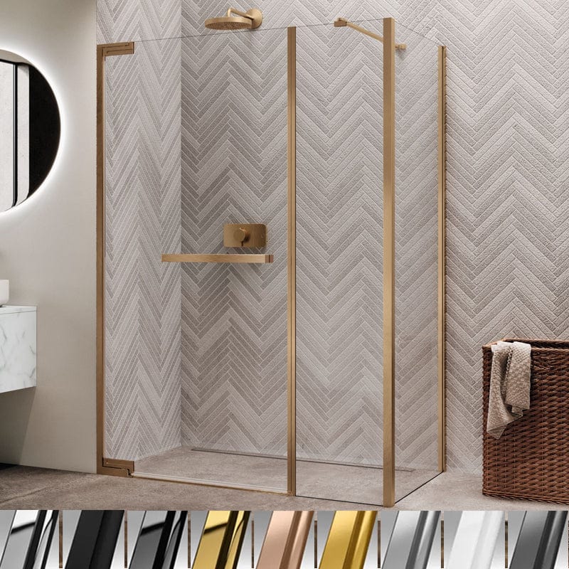 Novellini N180 F Sidefastfelt for Inlinea hjørne 80-120cm Krom / 80cm / Klart glass Novellini Dusjvegg KO-N180F80-1K
