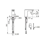 Oras Electra 9200FZ Servantbatteri 3V Classic Berøringsfri