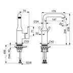 Oras Optima Style Servantbatteri sidegrep pinnehendel