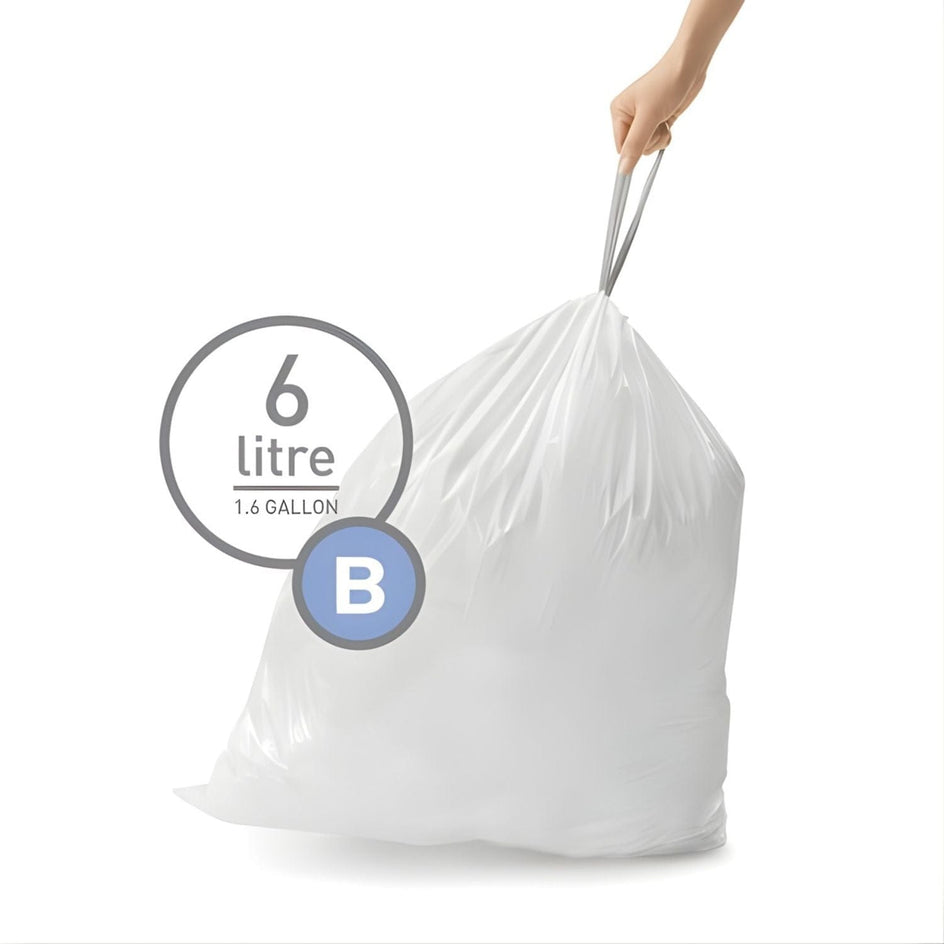OUTLET: Simplehuman Avfallspose B 30stk 6L 6L Simplehuman Diverse baderomstilbehør UTG-SCW0251