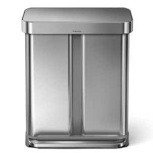 OUTLET: Simplehuman Pedalbøtte Kildesortering 58L Børstet stål