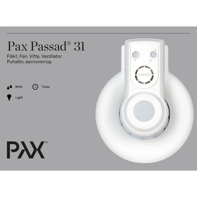 Pax Passad 30 Baderomsvifte toppmodell uten kaldrasspjeld