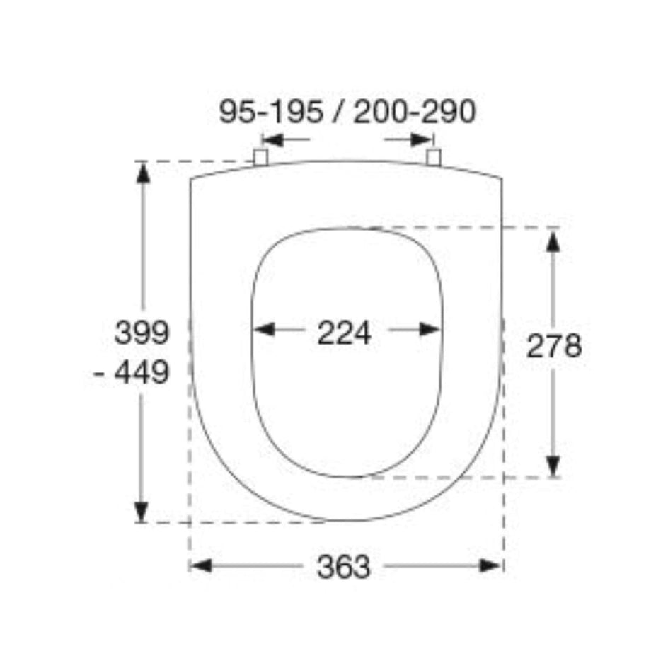 Pressalit Objecta D Toalettsete - Uten lokk Hvit Pressalit Toalettsete GRO-6190178